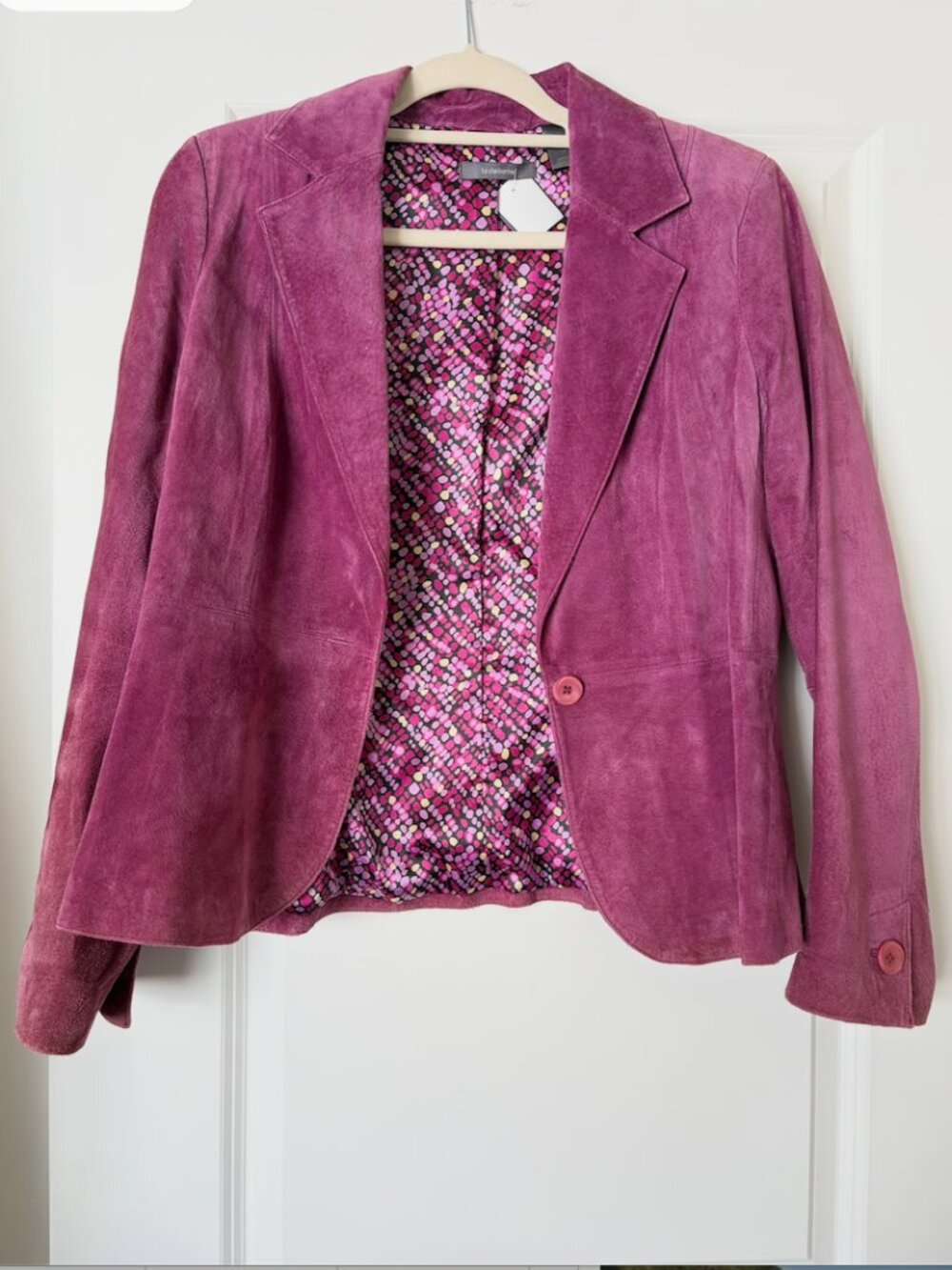 Vintage Liz Claiborne Berry Suede Blazer Size 14 Y2K - Picture 1 of 4